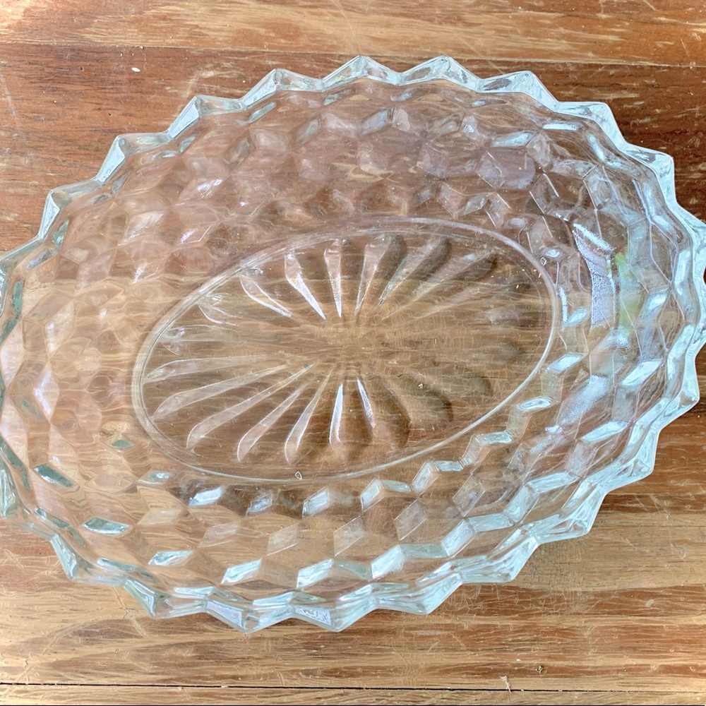 Lovely Antique Fostoria Cut Glass Oval Serving Bowl
